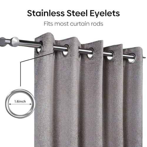Image of haus & kinder Metallic Blackout Jacquard Window Curtain 5 Feet Long Pack of 1 | 100% Room Darkening Luxe Metallic Stone 130 x 152 cm
