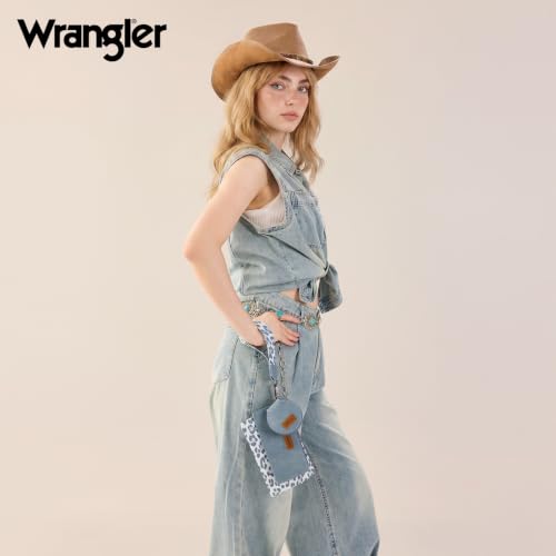 Image of Montana West X Wrangler Keychain Wallets for Women Dual Pouch Wristlet