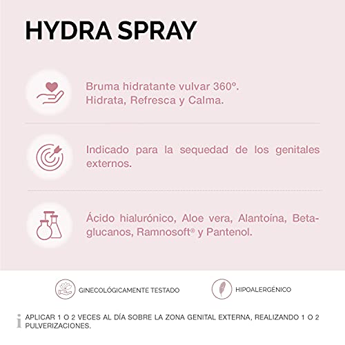 Cumlaude Lab - Hydra Spray, Bruma Hidratante Íntima 360º, con Ácido Hialurónico, Aloe Vera y Alantoína, Hidrata, Calma, Refresca y Protege la Zona Íntima Externa - 75 ml - imagen 4