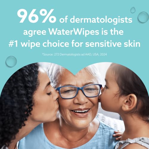 Image of WaterWipes Sensitive+ On The Go Wipes, 3-In-1 Cleans, Cares, Protects, 99.9% Water, Unscented & Hypoallergenic Wet Wipes, 100 Count (10 Packs)