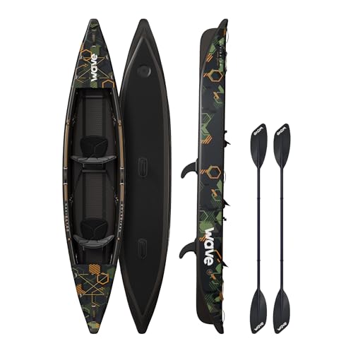 Image of Wave Navigator Inflatable Kayak | Durable PVC Construction, Comfortable Seats, Quick Inflation & Deflation, Ideal for Rivers & Lakes | 1-3 Person (Recon, 3.0 Model | 2 Person)