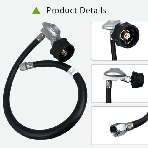Image of 25IN Hose And Regulator Kit For Weber Grill Parts, Metal Material, Black Color, Compatible With Weber Genesis /Spirit /Summit I /II Series (Models 7627 67069 69891 200 210 300 310 330 Silver Gold)