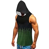 LAOSU Tanktop, Herren, Körperhemden, Schwitzen, Frühling und Sommerhemden, Top Shirts, Training, Sport, Krawatte ohne Ärmel, Top Hoodie, Top Fitness, Loss Muskeljacke, grün, 56