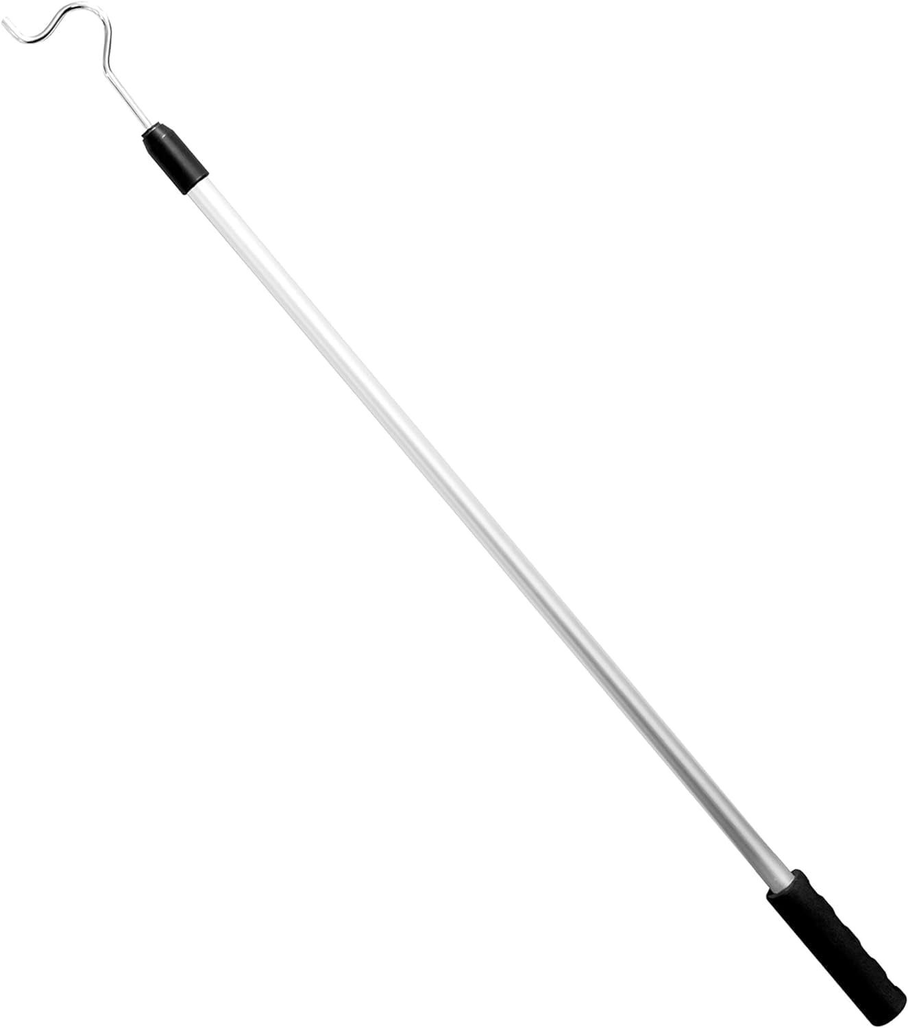 Richards Homewares Shepherds Aluminium Pole with a 2.75-Inch Hook and Cushioned Handle, Lightweight, Extendable from 36 to 62-Inch, Silver 2 Pack