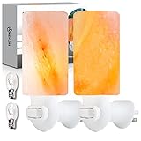 Nevlers 2 Pk Himalayan Salt Lamp Night Light Plug in |Authentic 5.5' Cylinder Shape Himalayan Night Light |Handcarved Salt Lamp Wall Night Light |UL Listed Himalayan Salt Night Light Wall Plug &Bulbs