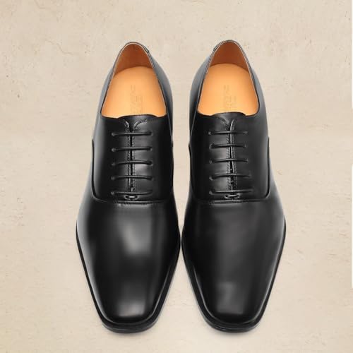 Image of CHAMARIPA Elevator Shoes for Men | Invisible Height Increase Plain Toe Oxford Dress Shoes | Built-in System Adds 2.76 Inches /7cm | Formal Business Shoes | US 7-12