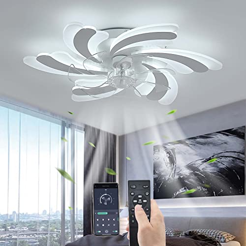 YUNZI LED 50W Ventilatore da soffitto con illuminazione, Silenzioso Ventilatore luce, Moderno...