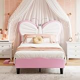 【Lit Enfant Fille】 Avec des dimensions de 195.5 x 90 x 100 cm et une capacité de charge de 160 kg,hauteur de tête de lit de 95 à 100 cm,réglable à la bonne hauteur selon les besoins personnels,offrant un espace de repos confortable.