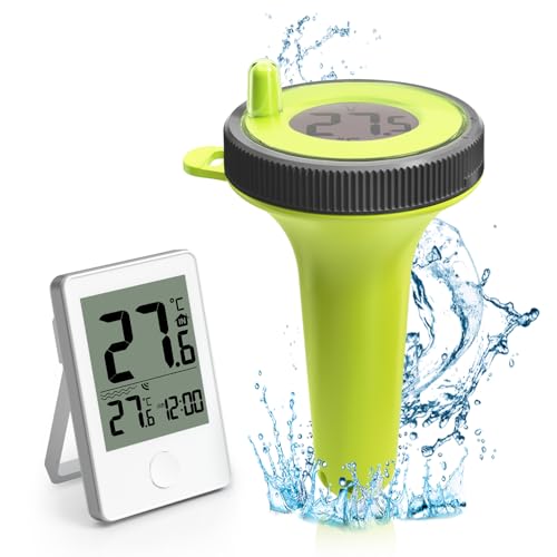 Pool Thermometer, Schwimmende Leicht Zu Lesen mit Indoor-Temperatur...