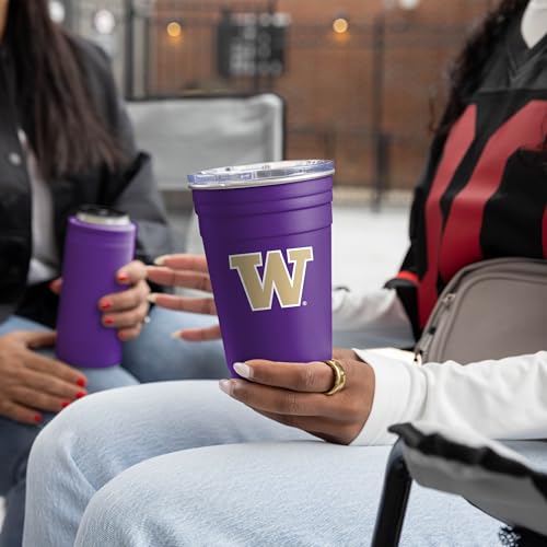 Image of Logo Brands NCAA 22 oz Stainless Steel Tailgate Cup -Double Wall Vacuum-Sealed Durable For Hot & Cold Drinks, Perfect for Gameday & Tailgating
