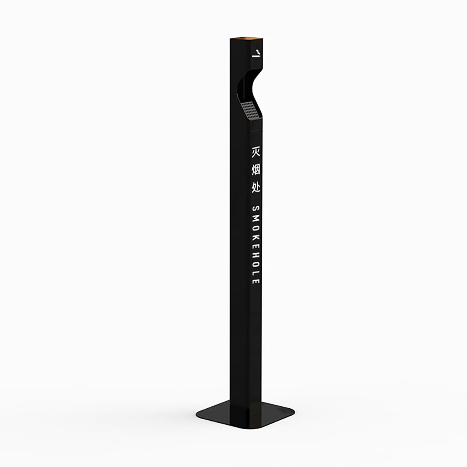 Posacenere da Esterno A Colonna,Posacenere verticale in acciaio inox,Base ispessita, staccabile, facile da pulire,per patio, cortile, esterno, interno.(Black)