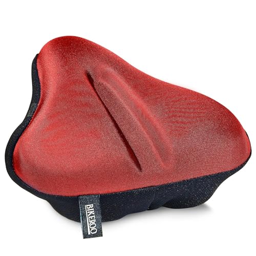 Image of Bikeroo Comfort Bike Seat Cushion - Padded Gel Cover for Exercise, Mountain & Road Bikes, Universal Fit for Peloton & Stationary Bikes