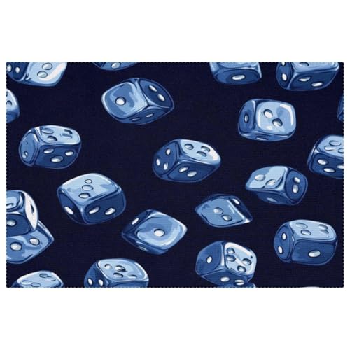 Sets de table thermorésistants Blue Dices 30,5 x 45,7 cm lavables - 2