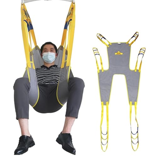 QINPI Cabestrillo de elevación de Cuerpo Completo, Cabestrillo de elevación de Pacientes, Carga máxima de 500 LB, con Apertura de cómoda, para Mover sillas de Ruedas, Ponerse de pie
