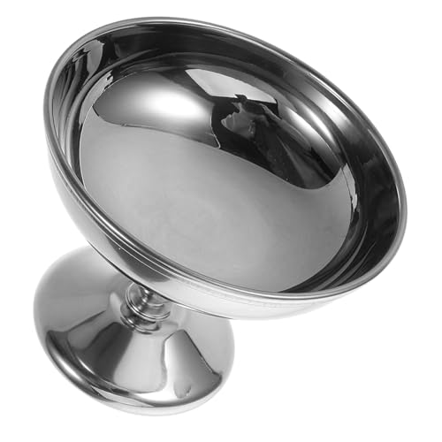 Taza de postre de acero inoxidable yogur pequeño servicio tazas de helado Padres fiesta copas de helado con patas tazones de postre redondos tazones de helados taza de helado Plata