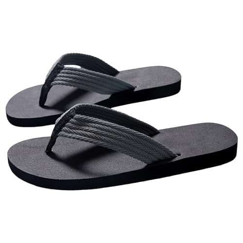 Chanclas para hombre, de gran tamaño, planas, transpirables, sandalias de verano, cómodas, slip-on para poner, chanclas textiles con brida entre-Dedos, zapatillas de verano antideslizantes - playa