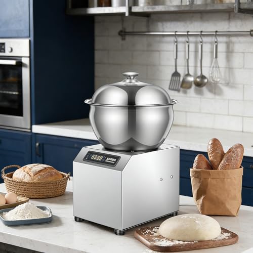 HCAUYNN Amasadora Comercial, Máquina amasadora de Acero Inoxidable 8KG/18LBS, Temporizador 0-30 min, Cámara de fermentación calefaccionada, para panadería pizzería Restaurante 5kg(11lbs)