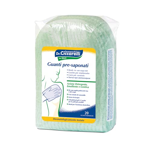 Dr Ciccarelli, Guanto Pre-saponato Monouso, Deterge Delicatamente e Rapidamente il Viso e il Corpo...