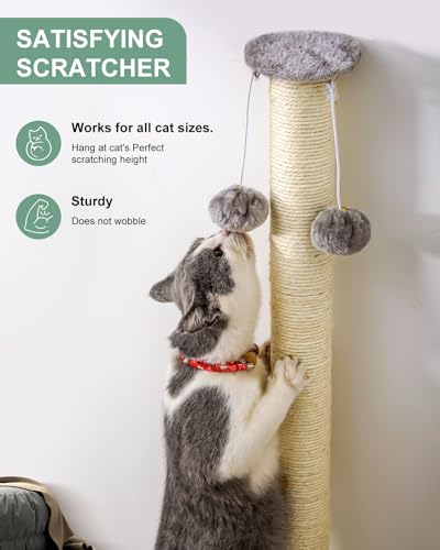 Rascador para gatos grande de pared de sisal 34 pulgadas miniatura 2