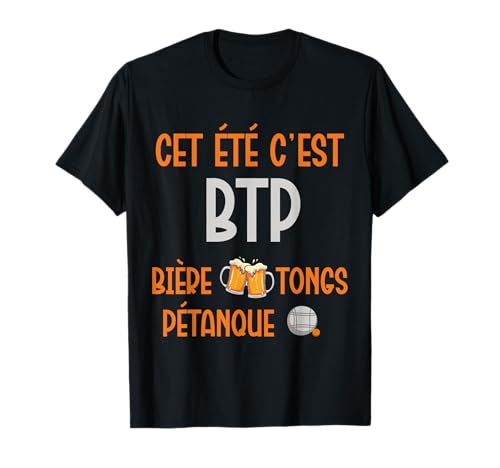 Cadeau humour été homme apéro beauf bières tongs pétanque T-Shirt