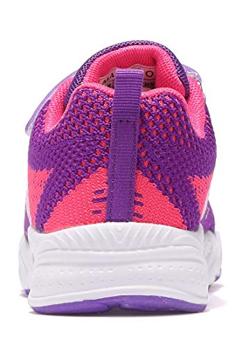 Vivay Sneakers for Girls Lightweight Athletic Sports Running Shoes Breathable Tennis Shoes (1d-Purple,Size 12.5 Little Kid)