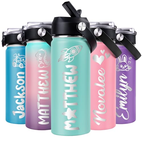 Ueedklaayy Personalized Kids Water Bottle (18oz)