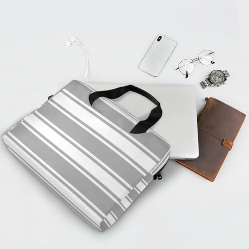 Bolso para laptop gris a rayas para oficina y negocio miniatura 7
