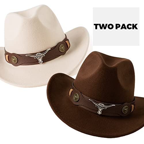 Pack 2 sombreros western estilo vaquero para mujer miniatura 2