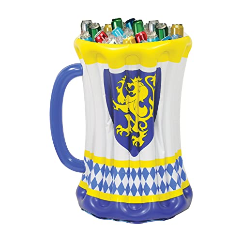 Beistle 27" X 18" Inflatable Oktoberfest Beer Stein Mug Cooler Beverage Holder For German Theme Party Decorations, Holds Approx. 48 12-Ounce Cans #TOP3