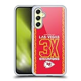 Head Case Designs sous Licence Officielle NFL 3X Champions des Chiefs De Kansas City Vainqueur du Super Bowl LVIII 2024 Coque en Gel [Qualité Militaire] Compatible avec Samsung Galaxy A34 5G