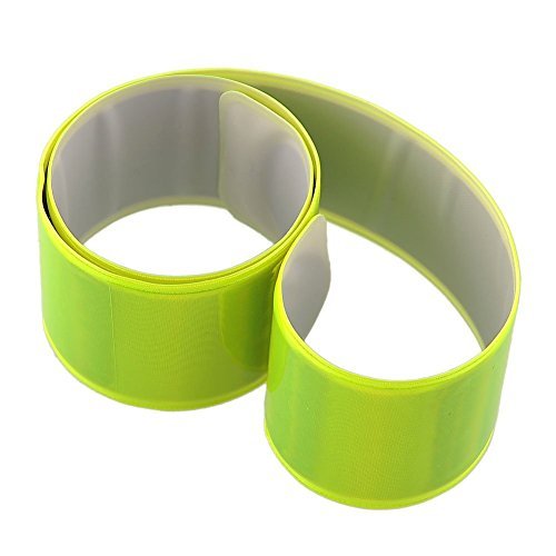 Bracelet Réfléchissant Super Brillant – Brassard Sécurité Haute Visibilité Pour Running, Vélo, Jogging, Nuit – Sangle Ajustable Adulte, Fluo Jaune, Sans Pile
