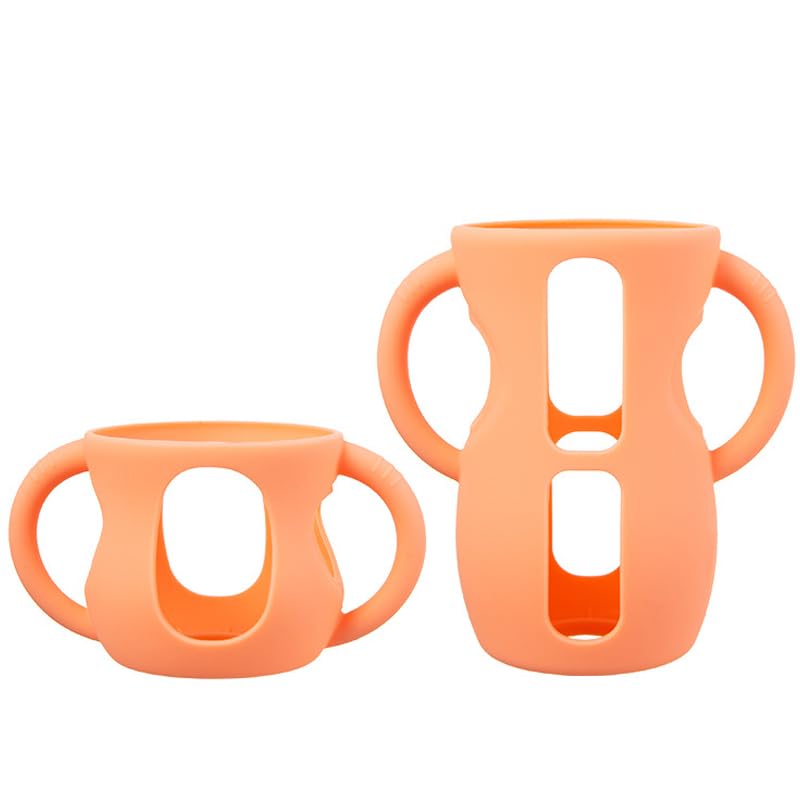 2 Pack Silicone Sleeves with Handle for Avent Natural Glass Baby Bottles, Anti Breakage Baby Bottle Holder, Compatible Philips Avent Glass Natural Baby Bottle 4 oz 8oz