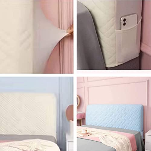 All-inclusive hoes hoofdeinde bed Enkele dubbele hoes Bed hoofdeinde hoes Gewatteerde bed hoofdeinde hoes Elastische hoes bescherming Wasbare hoes voor slaapkamerdecoratie,Black-140x73cm - Afbeelding 7