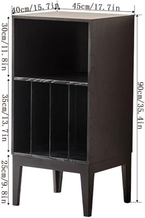 Cd Rack Multi-Functional Vinyls Record Storage Cabinet Wooden Display End Table for Living Room Bedroom,