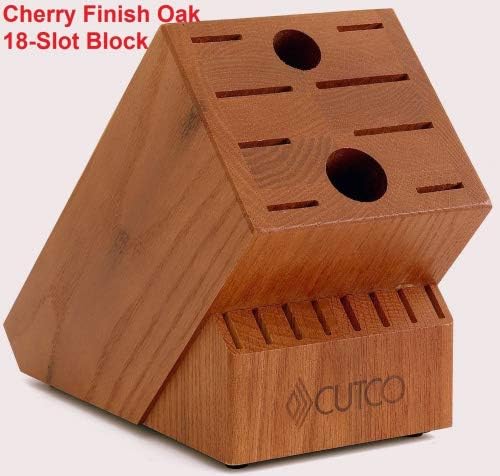 Cutco #2018W White Homemaker +8 Table Knives with Cherry Finish Block