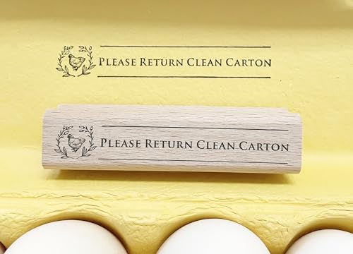 Please Return Egg Carton Stamp, Wooden Rubber Stamp for Fresh Egg Cartons