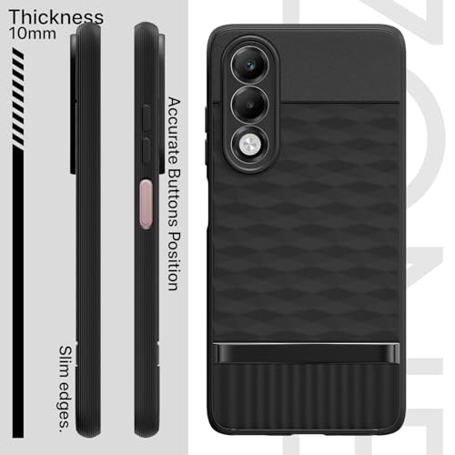 Image of Pikkme Back Cover for Oppo K13x 5G Camera Protection 3D Hexa Cube Design Silicone Protective Bumper Case (Black)