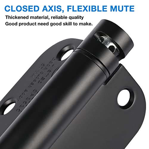 Matte Black Door Hinges 3.5 Inch Self Closing Door Hinges 31/2" Gate Hinges For Wooden Fences Heavy Duty Spring Loaded Hinges For Doors Interior Auto Close Door Hinges 3 ½"5/8" Radius Basement,1 Pack #TOP5