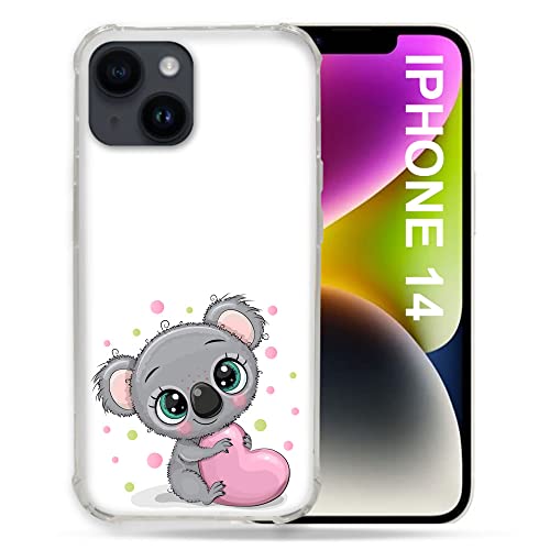 Coque iPhone 14 Koala Cœur cadeau idéal pour protéger un smartphone Apple de 6.1 pouces