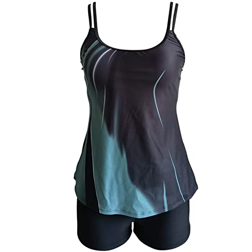 Women Two Piece Bathing Suits Tummy Control Tankini Swimsuit Rainbow Tie Dye Swim Tank Tops with Boyshorts Swimwear2