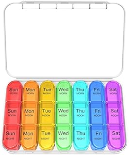 Zoolion Weekly Pill Box 7 Day 3 Times a Day (Morn/noon/Night), Daily Portable Travel Pill Box Organiser, Tablet Box with Large Compartments, Hold for Fish Oils, Vitamins, Supplements