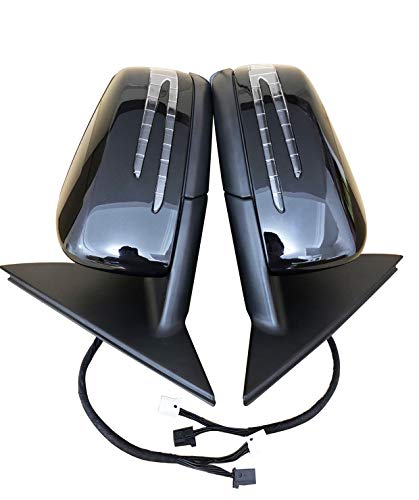 W204 Mercedes-Benz C-Class Power-Folding Side Mirror Set – Gloss Black