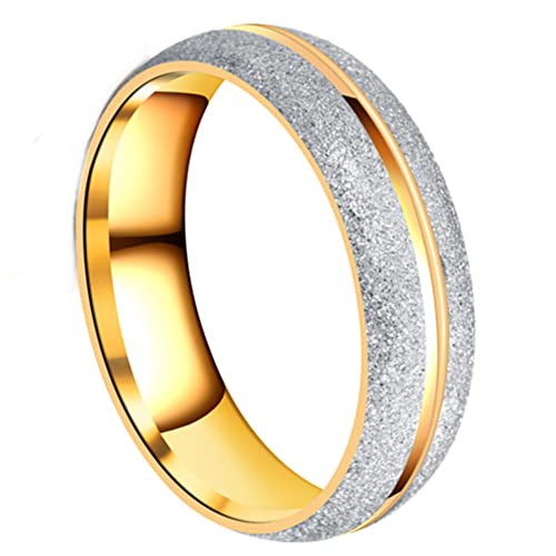 Nuncad Stainless Steel Promise Ring For Women Men 6Mm Gold Matte Finish Wedding Band Size 10 #TOP9