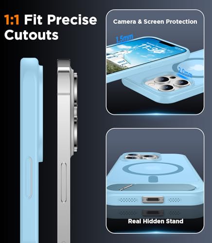 Image of Magnetic Compatible with iPhone 13 Pro Max Case, [Built-in Invisible Kickstand][Compatible with MagSafe] [Military Grade Shockproof] Slim Translucent Matte Phone Case for iPhone 13 Pro Max 6.7 inch