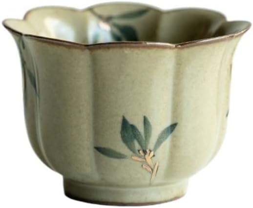 GSOUL Kungfu Tea cup Antique Ceramic Tea Cup Hand-painted High-foot Restaurant Sake Chinese Coffee Small Tea Cups