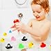 DZTIAN 12 Pcs Multicolored Mini Multicolor Rubber Ducks Baby Bath Ducky Bathtub Pool Squeaky Little Duck Toys for Shower/Party Decoration Supplies/Birthday (12)