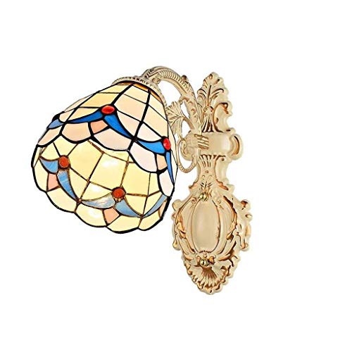 Applique murale vitrail de style marin avec double éclairage élégant pour un salon lumineux