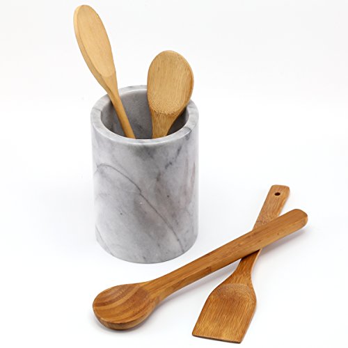 Creative Home Natural Marble Multi-Functional Tool Crock Utensil Holder Kitchen Countertop Organizer Wine Cooler - Thumbnail 3