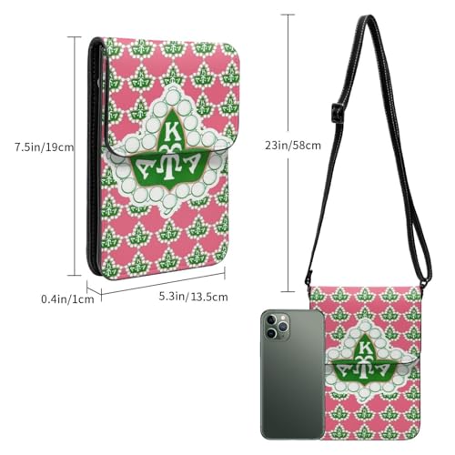 Sorority Gifts For Woman Leather Crossbody Purse Cell Phone Bags Cellphone Wallet Purse With Adjustable Shoulder Rope3