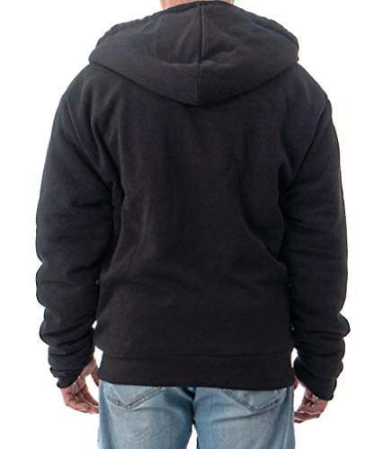 Jvini Men's Ultra Soft Sherpa Lined Hoodie - Full Zip Fleece Lining Heavy Duty Sweatshirts4